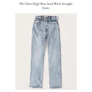 90s ultra high rise straight jeans acid wash